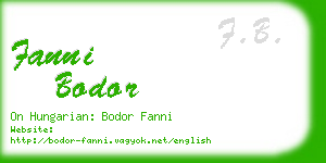 fanni bodor business card